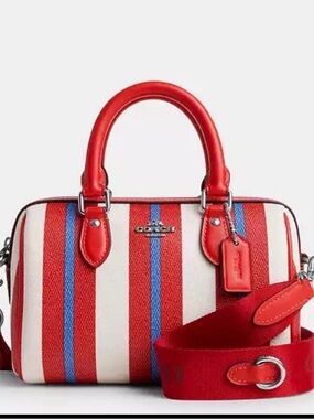 Coach Mini Rowan Crossbody With Stripe Print